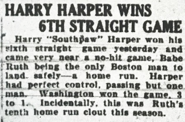 Harry Harper June 29 1918 Article